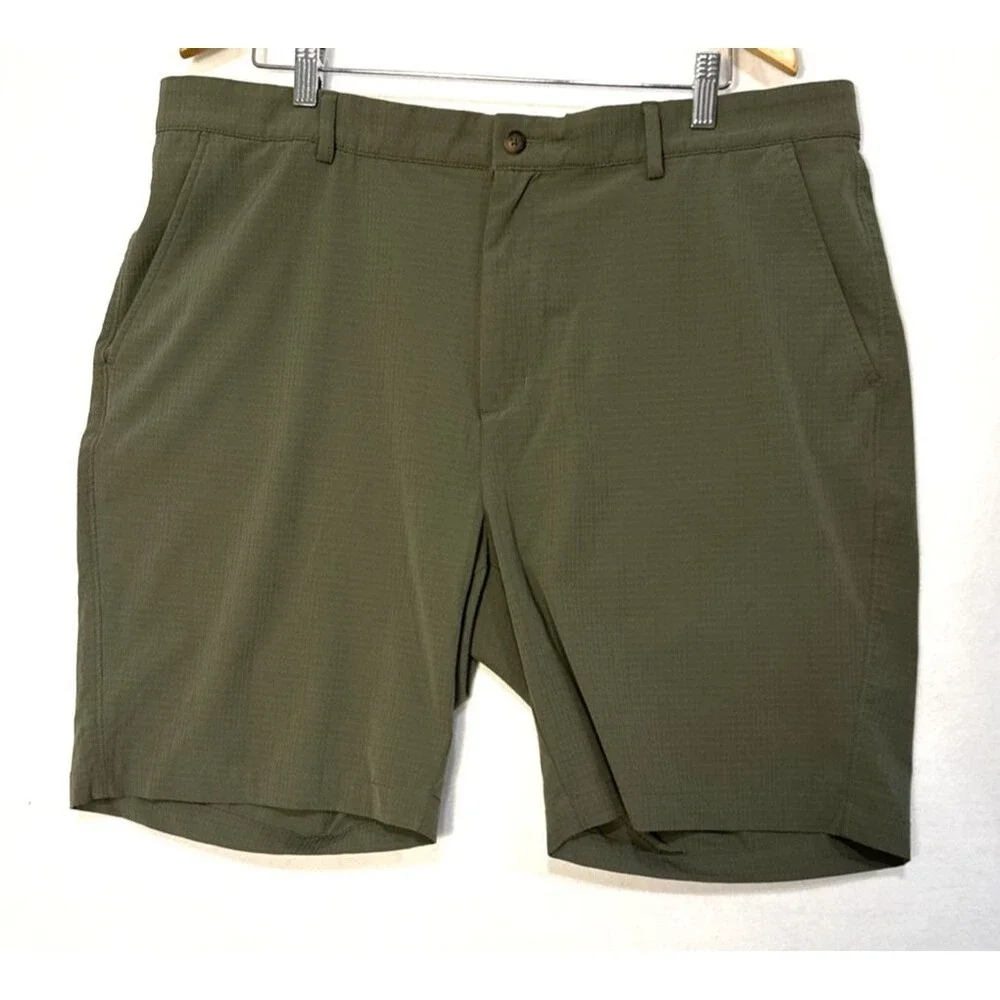 Greg Norman Mens Performance Golf Shorts 40 Olive Green Stretch Moisture Wicking